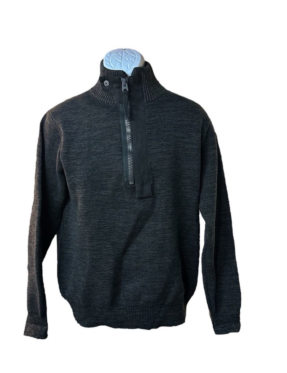 G-Star Raw Empral Half Zip Knit Long Sleeve Sweater Charcoal Gray Heather Men S